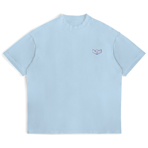 T-Shirt Logo Brodé Bleu